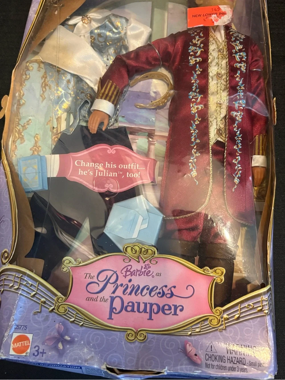 Vintage 2004 Barbie Ken King Dominick as Princess and the Pauper Doll DAMAGED!